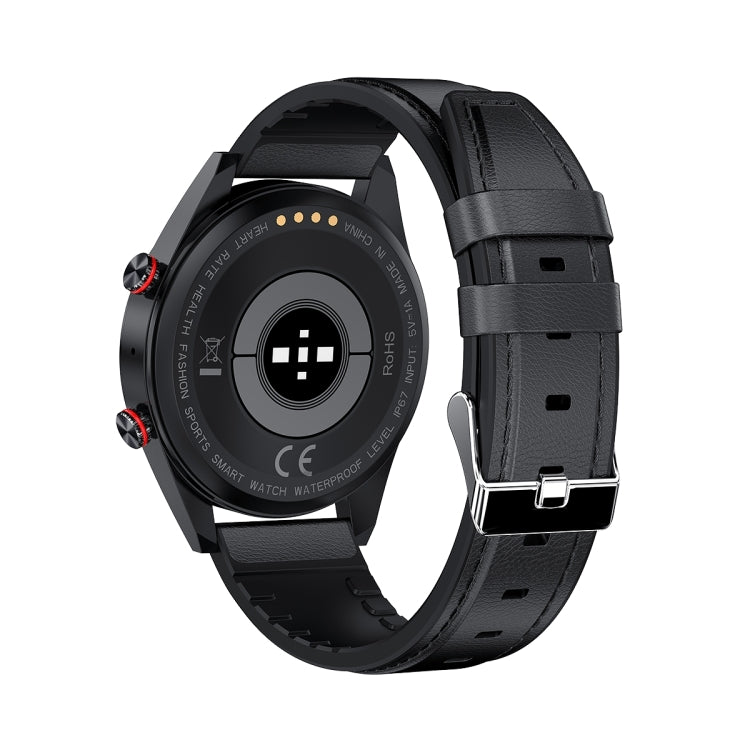 DW161.39 inch AMOLED Screen Smart Watch, Support Heart Rate / Blood Pressure Monitoring, Leather Strap, DW16